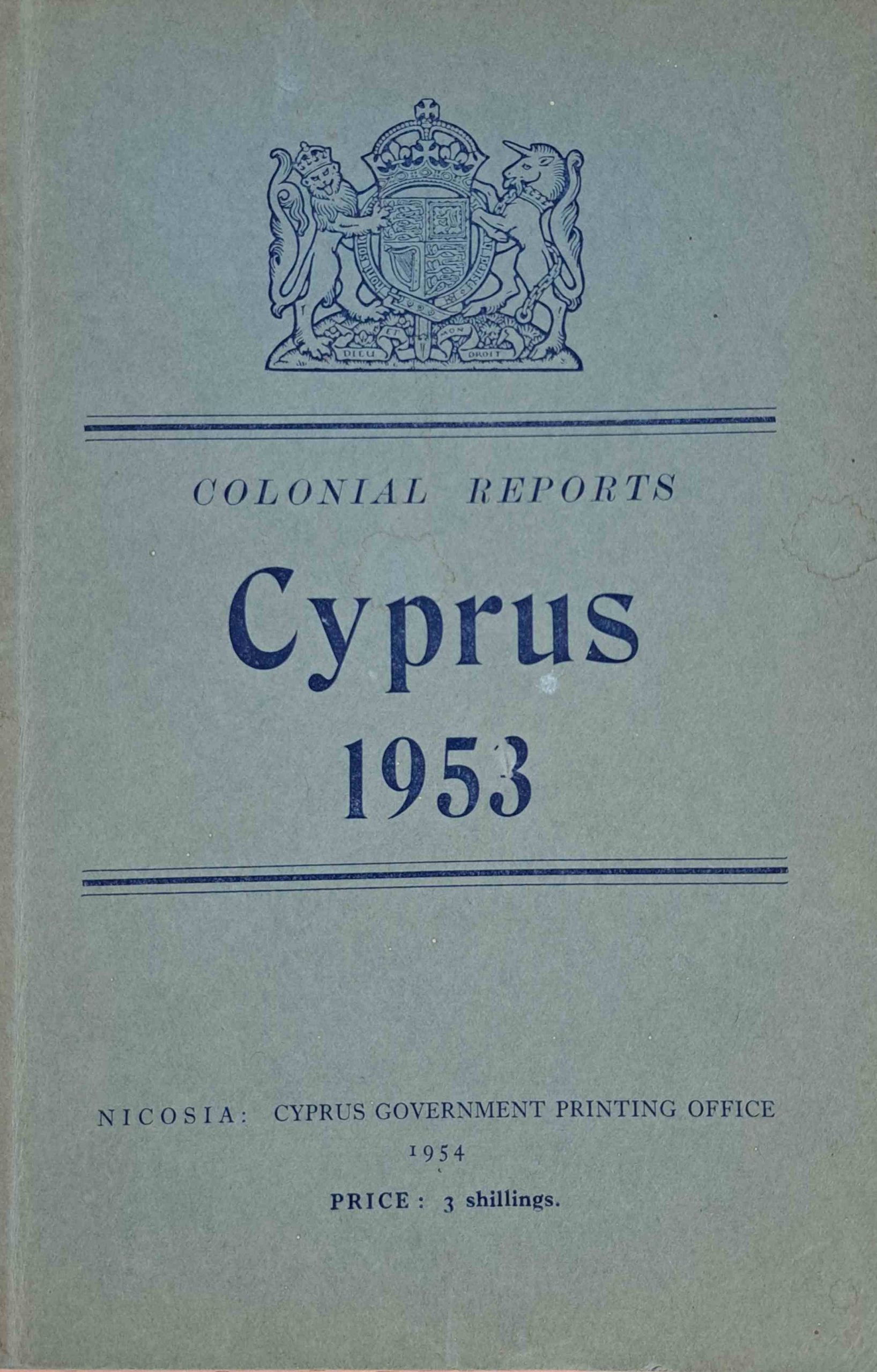 Colonial Reports: Cyprus, 1953